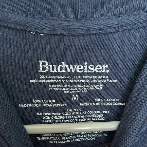 NWOT Budweiser Men's Navy T-Shirt - Picture 3 of 6